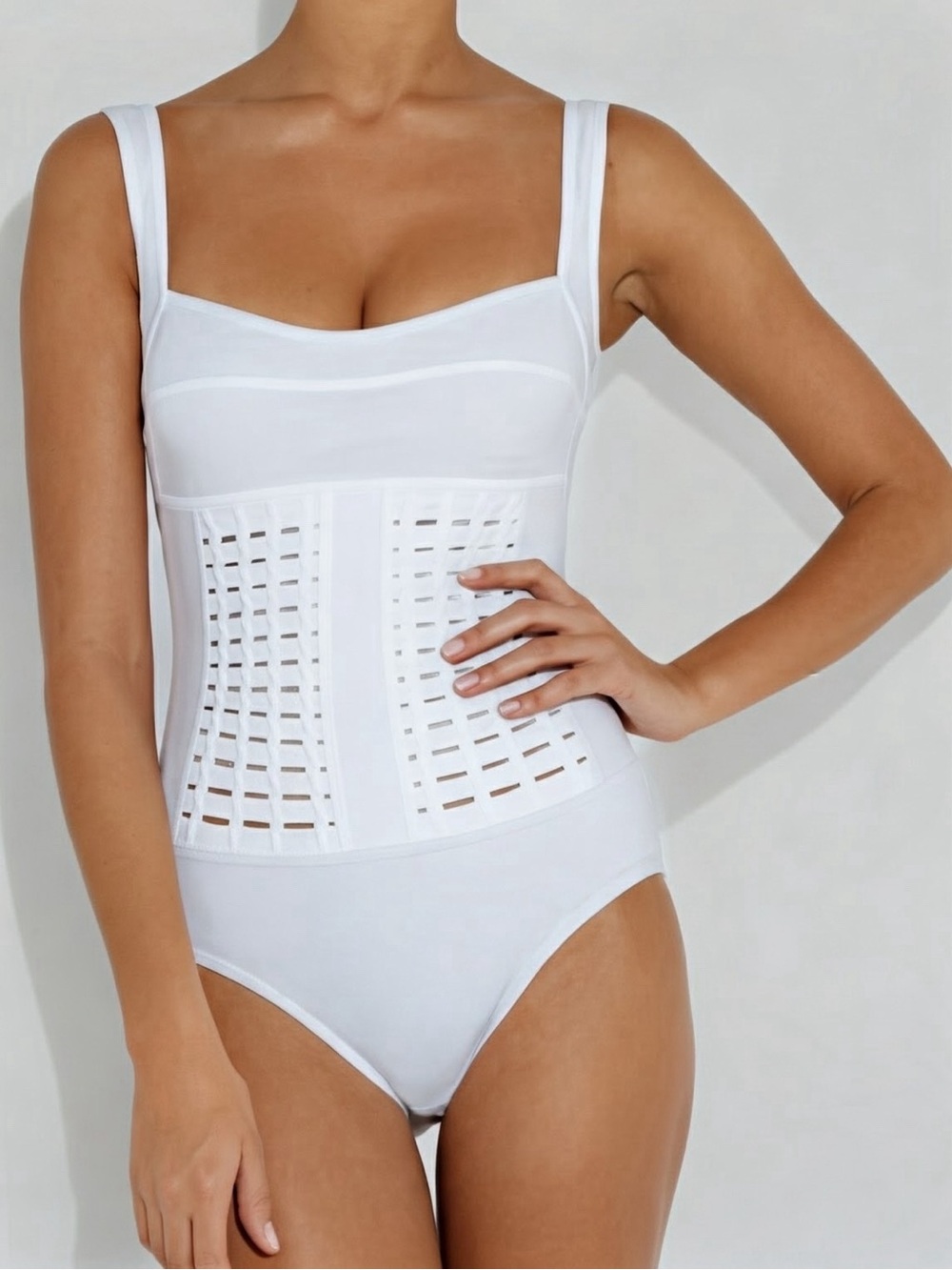 KARLA COLLETTO  Women’s White One-Piece Cutout Swimsuit - Classic White, size 6